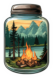 Campfire in a Jar sticker
