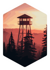 Firewatch Tower Sunset sticker