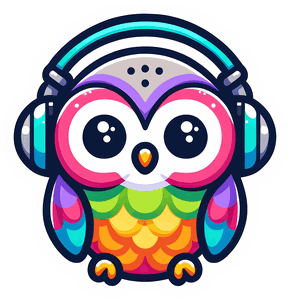 Kawaii Owl Headphones sticker