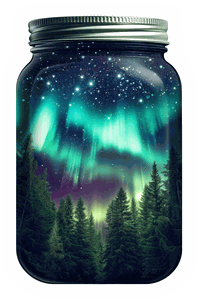 Northern Lights in a Jar sticker