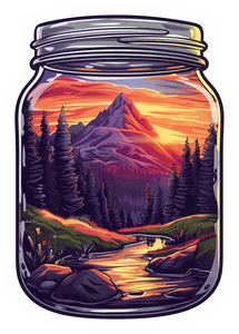 Sunset Mountain Escape sticker