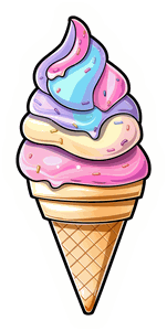 Unicorn Swirl Ice Cream sticker