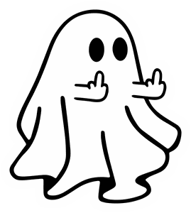 Middle Finger Ghost sticker