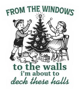 From The Windows To The Walls Vintage Christmas sticker