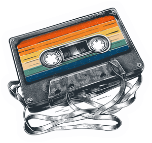 Vintage 80s Cassette Tape sticker