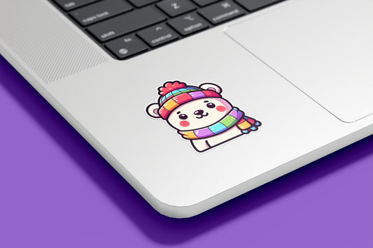 Polar Bear Kawaii Style Vinyl Sticker | Sticker Lodge