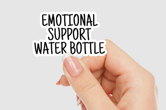 Emotional Support Water Bottle Vinyl Sticker | Sticker Lodge