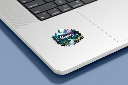 The Mountains are Calling Vinyl Sticker | Sticker Lodge
