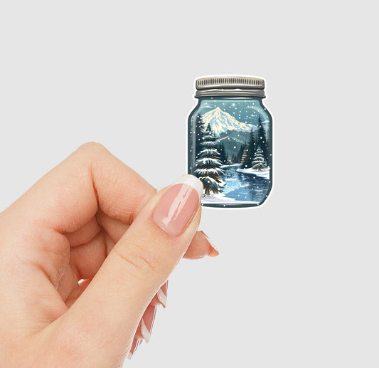 Winter Wonderland in a Jar Vinyl Sticker | Sticker Lodge