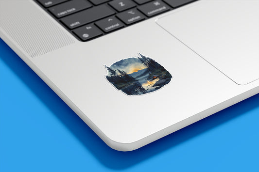 Watercolor Wilderness Camping Vinyl Sticker | Sticker Lodge