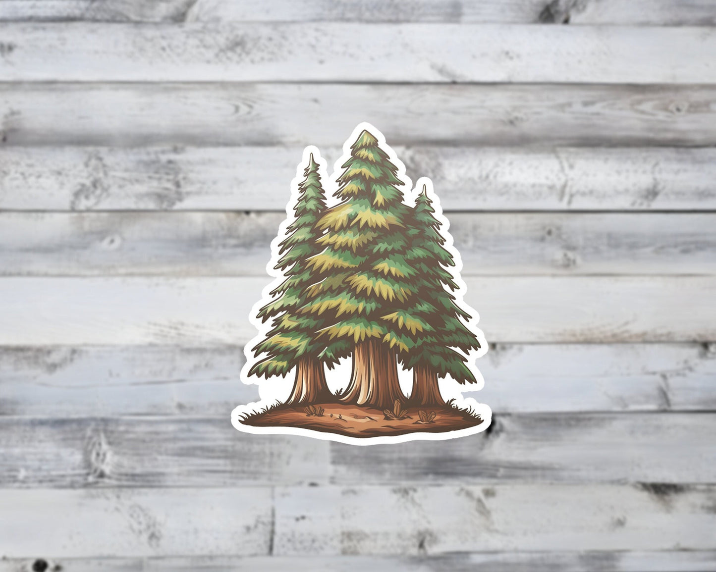 Trio of Redwood Trees Vinyl Sticker | Sticker Lodge