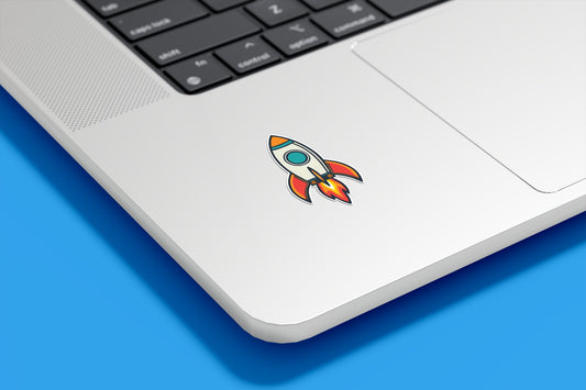 Retro Rocket Vinyl Sticker | Sticker Lodge