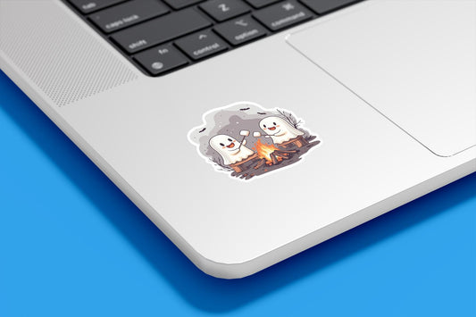Ghost Campfire Vinyl Sticker | Sticker Lodge