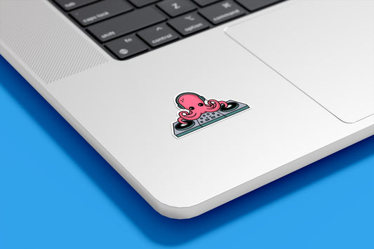 Octopus DJ Vinyl Sticker – Fun DJ Vinyl Decal for Music Lovers & Gamers | Sticker Lodge