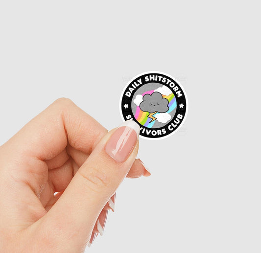 Daily Shitstorm Survivor Club Vinyl Sticker | Sticker Lodge