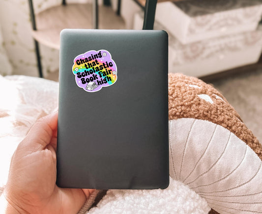 Chasing That Scholastic Book Fair High Vinyl Sticker | Sticker Lodge