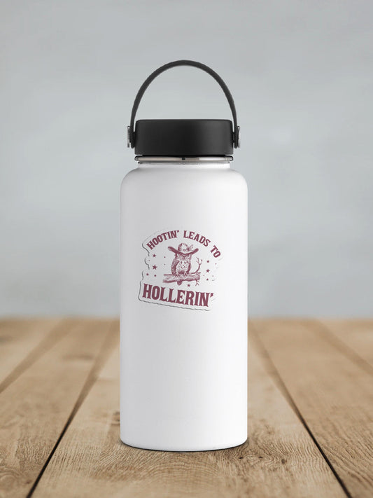 Hootin' Leads to Hollerin' Vinyl Sticker | Sticker Lodge