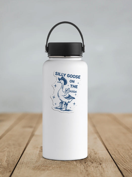 Silly Goose On The Loose Vinyl Sticker | Sticker Lodge