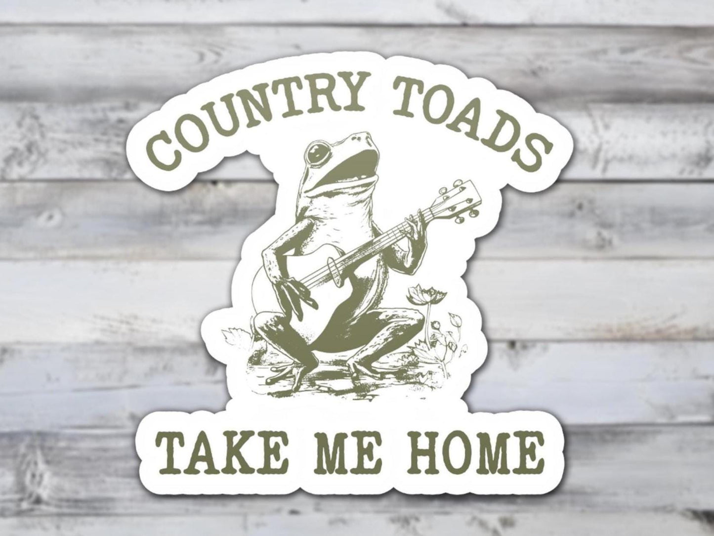 Country Toads Take Me Home Vinyl Sticker | Sticker Lodge
