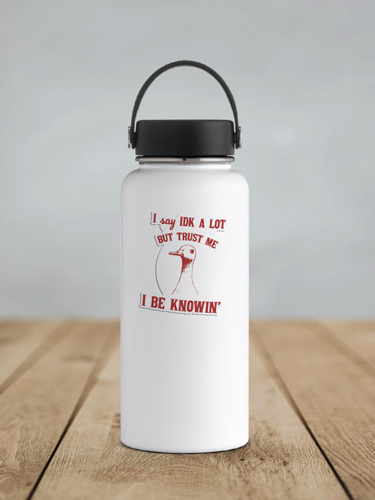 I Say IDK A Lot But Trust Me I Be Knowing Vinyl Sticker | Sticker Lodge