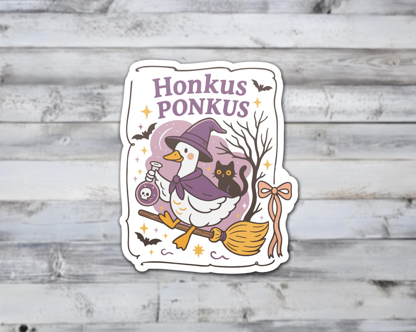 Honkus Ponkus Goose Witch Vinyl Sticker | Sticker Lodge