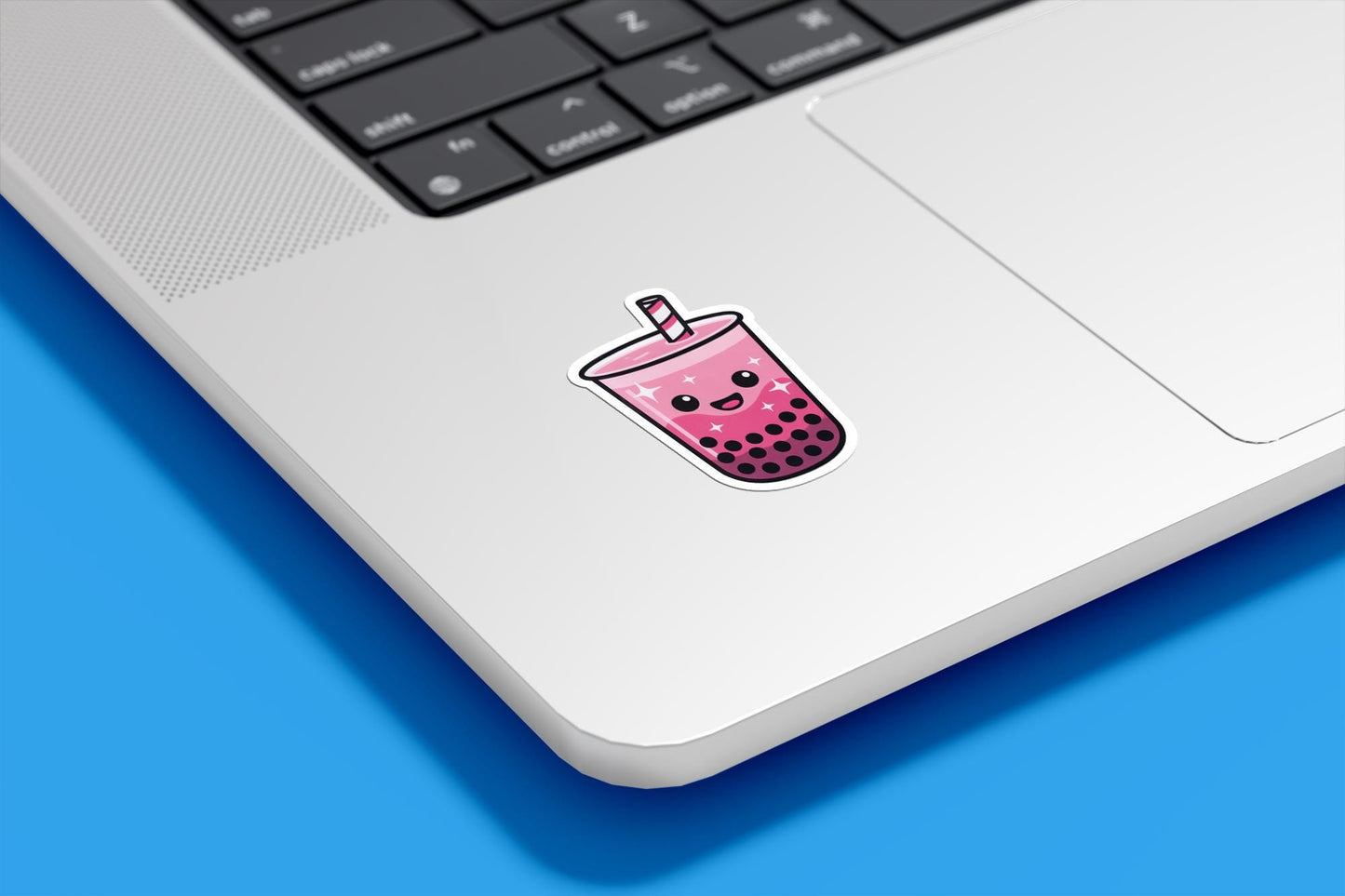 Pink Boba Tea Vinyl Sticker β Cute Happy Bubble Tea Kawaii Decal | Sticker Lodge