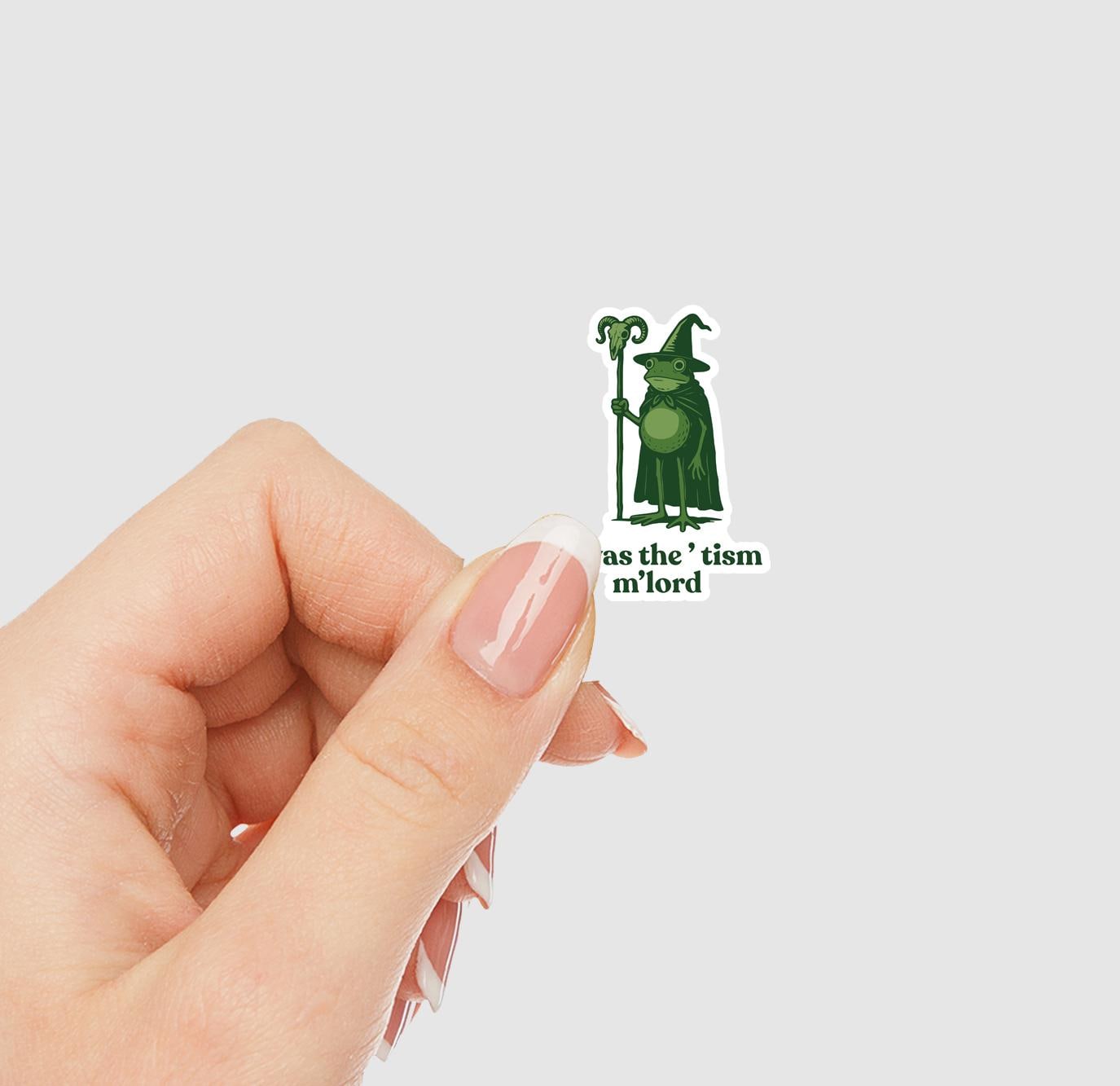 Twas The Tism M'lord Wizard Vinyl Sticker | Sticker Lodge