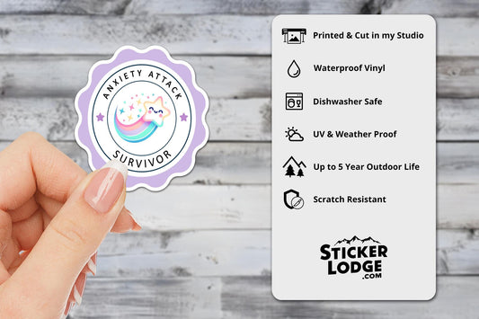 Anxiety Attack Survivor Vinyl Sticker | Sticker Lodge