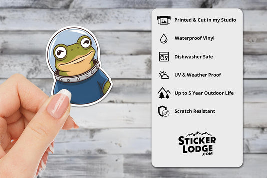 Astronaut Frog Vinyl Sticker | Sticker Lodge
