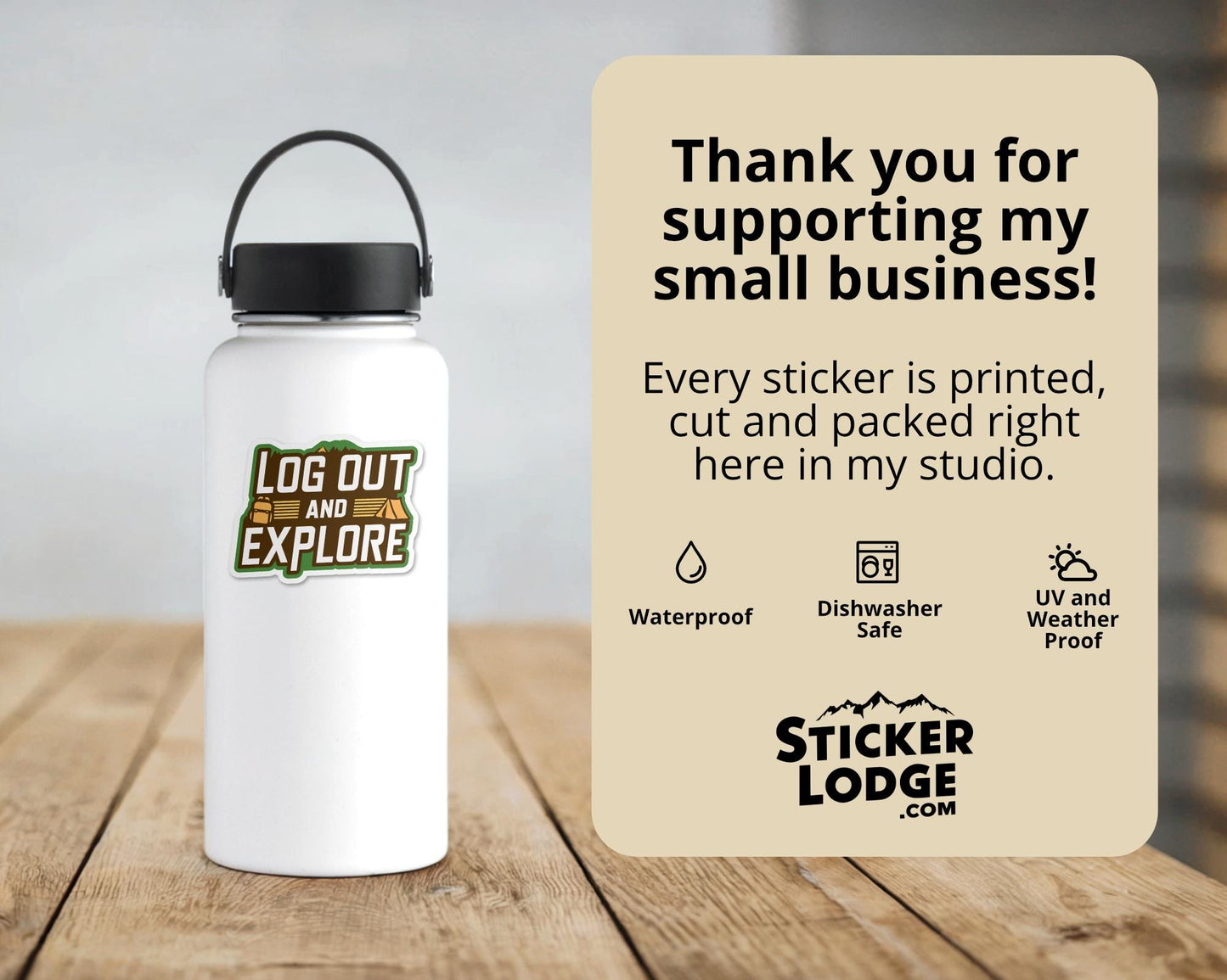 Log Out and Explore Vinyl Sticker | Sticker Lodge