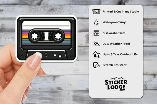Retro Cassette Tape Vinyl Sticker | Sticker Lodge