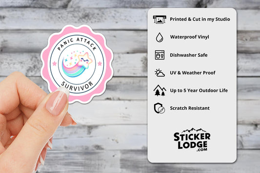 Panic Attack Survivor Vinyl Sticker | Sticker Lodge