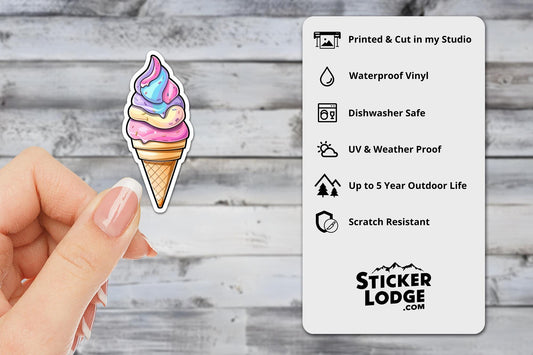 Unicorn Swirl Ice Cream Vinyl Sticker | Sticker Lodge