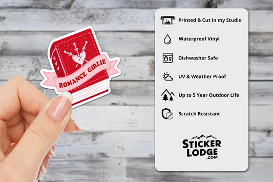 Romance Girlie Bookish Vinyl Sticker | Sticker Lodge