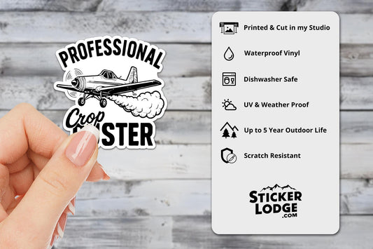 Professional Crop Duster Vinyl Sticker | Sticker Lodge