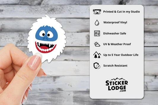 Abominable Snowman Yeti Vinyl Sticker | Sticker Lodge