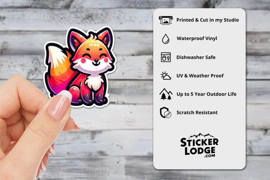 Kawaii Fox Vinyl Sticker | Sticker Lodge