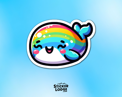Whale Kawaii Vinyl Sticker | Sticker Lodge