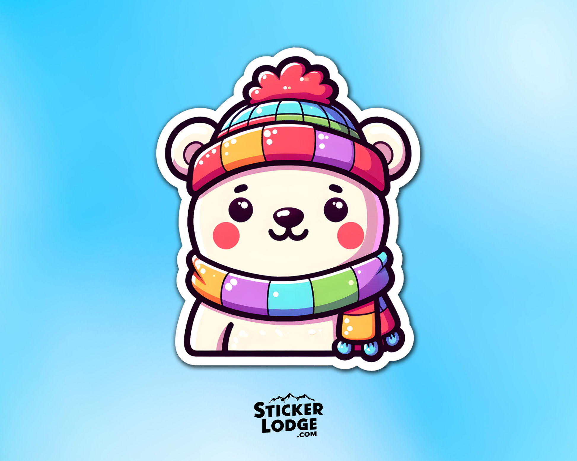 Polar Bear Kawaii Style Vinyl Sticker | Sticker Lodge