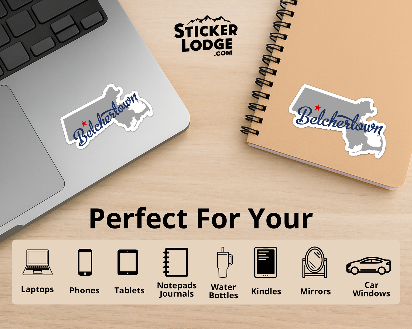 Belchertown MA Vinyl Sticker | Sticker Lodge