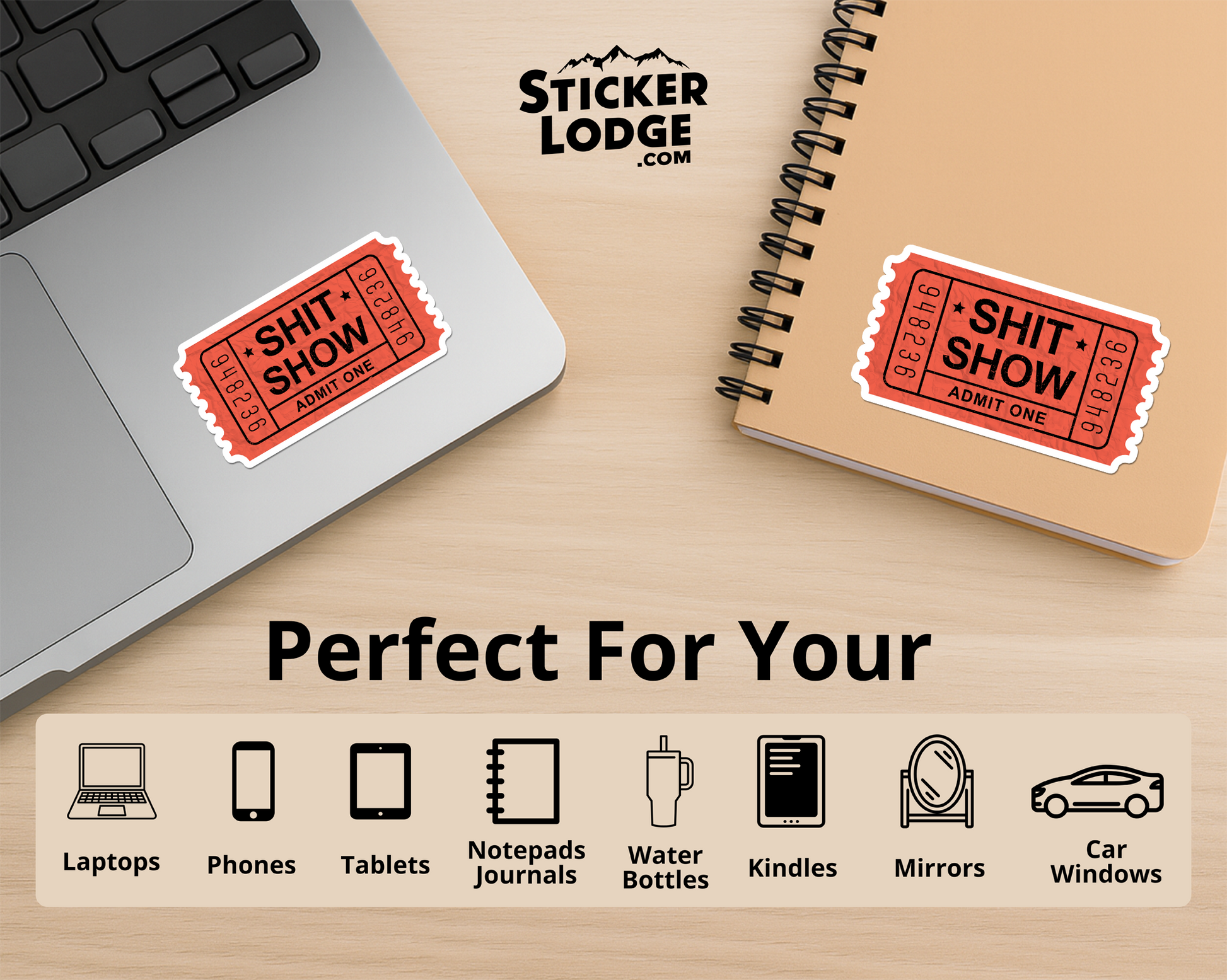 Shit Show Ticket Admit One Vinyl Sticker | Sticker Lodge