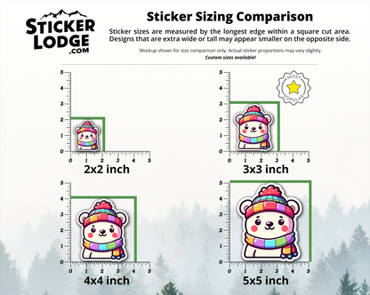 Polar Bear Kawaii Style Vinyl Sticker | Sticker Lodge