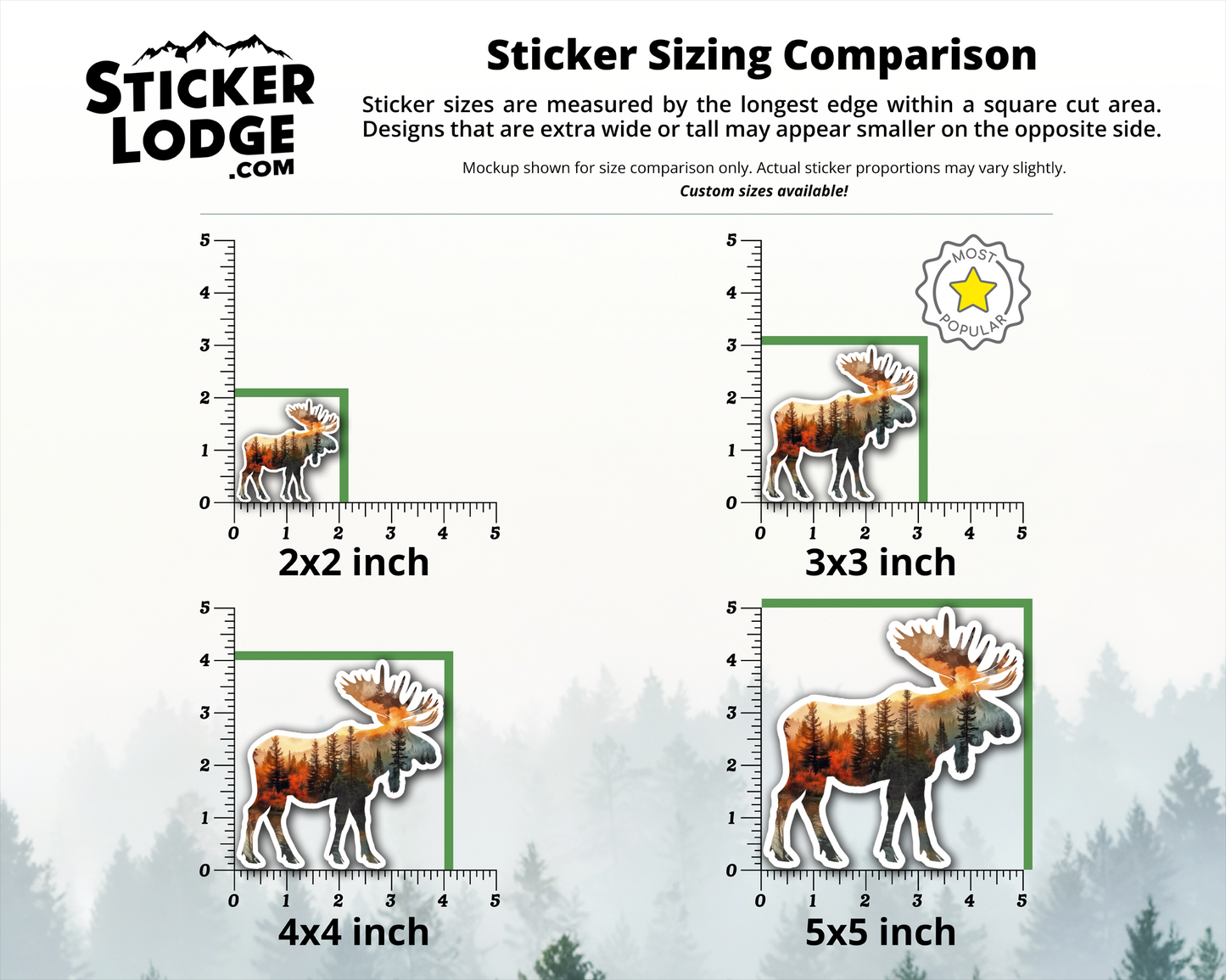 Moose and Forest Nature Double Exposure Vinyl Sticker | Sticker Lodge