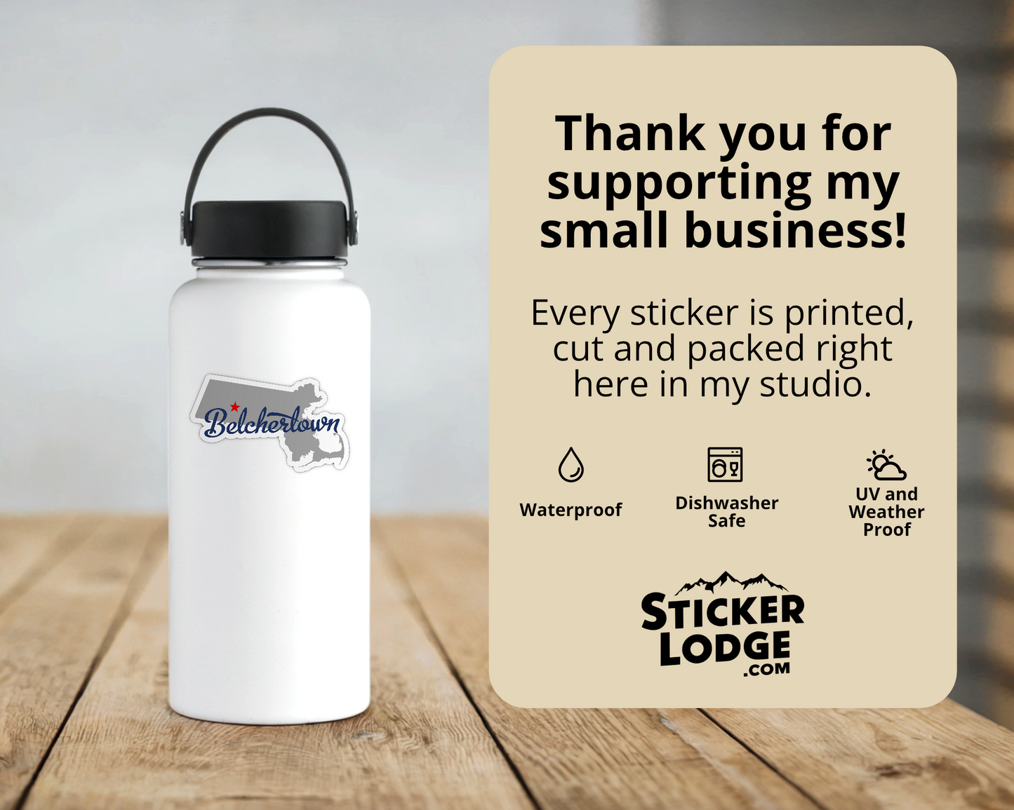 Belchertown MA Vinyl Sticker | Sticker Lodge