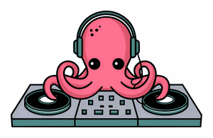 DJ Octopus sticker