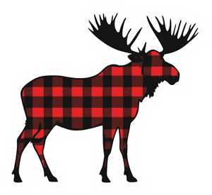 Buffalo Plaid Moose sticker