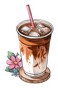 Watercolor Iced Coffee sticker