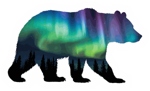 Northern Lights Bear sticker