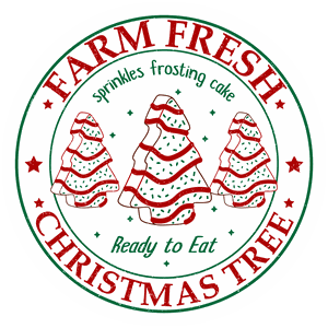 Farm Fresh Christmas Tree Cake sticker