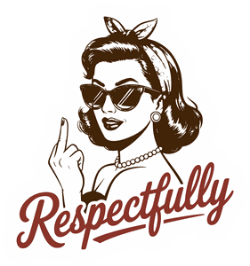 Respectfully Retro Sassy Middle Finger sticker